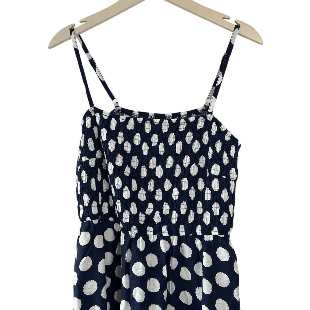 PRETTYGARDEN Navy Polka Dot Dress Spaghetti Strap Smocked Sundress Large NEW - Picture 4 of 9